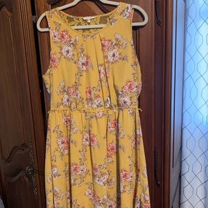 Maurice’s Women Dress Mustard Yellow Floral XL